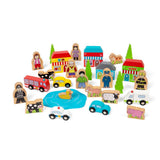 Bigjigs Rail Trackside Wooden Train Set Accessories 32 Play Pieces