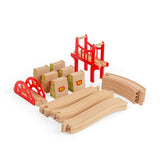 Bigjigs Rail Bridge Expansion Set 18 Piece Wooden Train Accessory