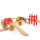 Bigjigs Rail Bridge Expansion Set 18 Piece Wooden Train Accessory