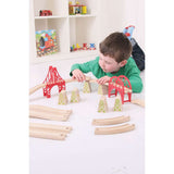 Bigjigs Rail Bridge Expansion Set 18 Piece Wooden Train Accessory
