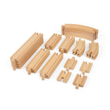 Bigjigs Rail Wooden Train Track Expansion Pack Curves and Straights 24 Pieces