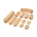 Bigjigs Rail Wooden Train Track Expansion Pack Curves and Straights 24 Pieces