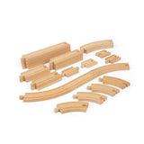 Bigjigs Rail Wooden Train Track Expansion Pack Curves and Straights 24 Pieces
