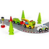 Bigjigs Rail Wooden Vehicle Pack Accessory Set for Train Sets 9 Pieces