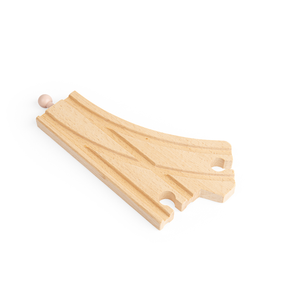 Bigjigs Rail Curved Points Wooden Railway Expansion Pack 2 Pieces
