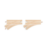 Bigjigs Rail Curved Points Wooden Railway Expansion Pack 2 Pieces