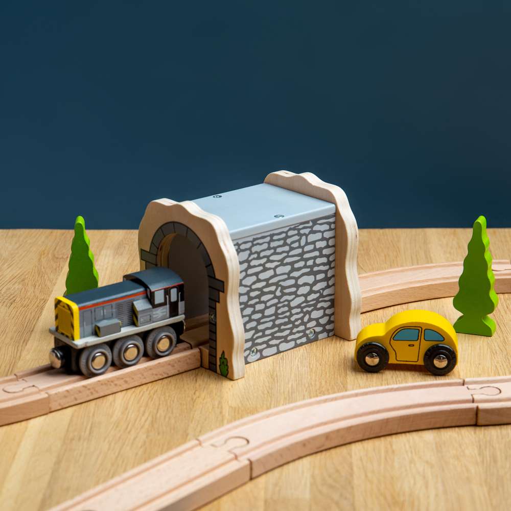 Bigjigs Rail Grey Stone Tunnel Wooden Train Set Accessory
