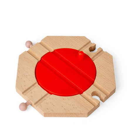 Bigjigs Rail Wooden 4 Way Turntable Train Track Accessory for Kids 3 Years Plus