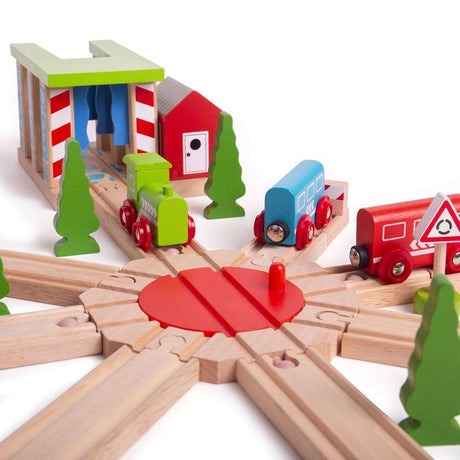 Bigjigs Rail 8 Way Turntable Wooden Railway Expansion Pack Accessories