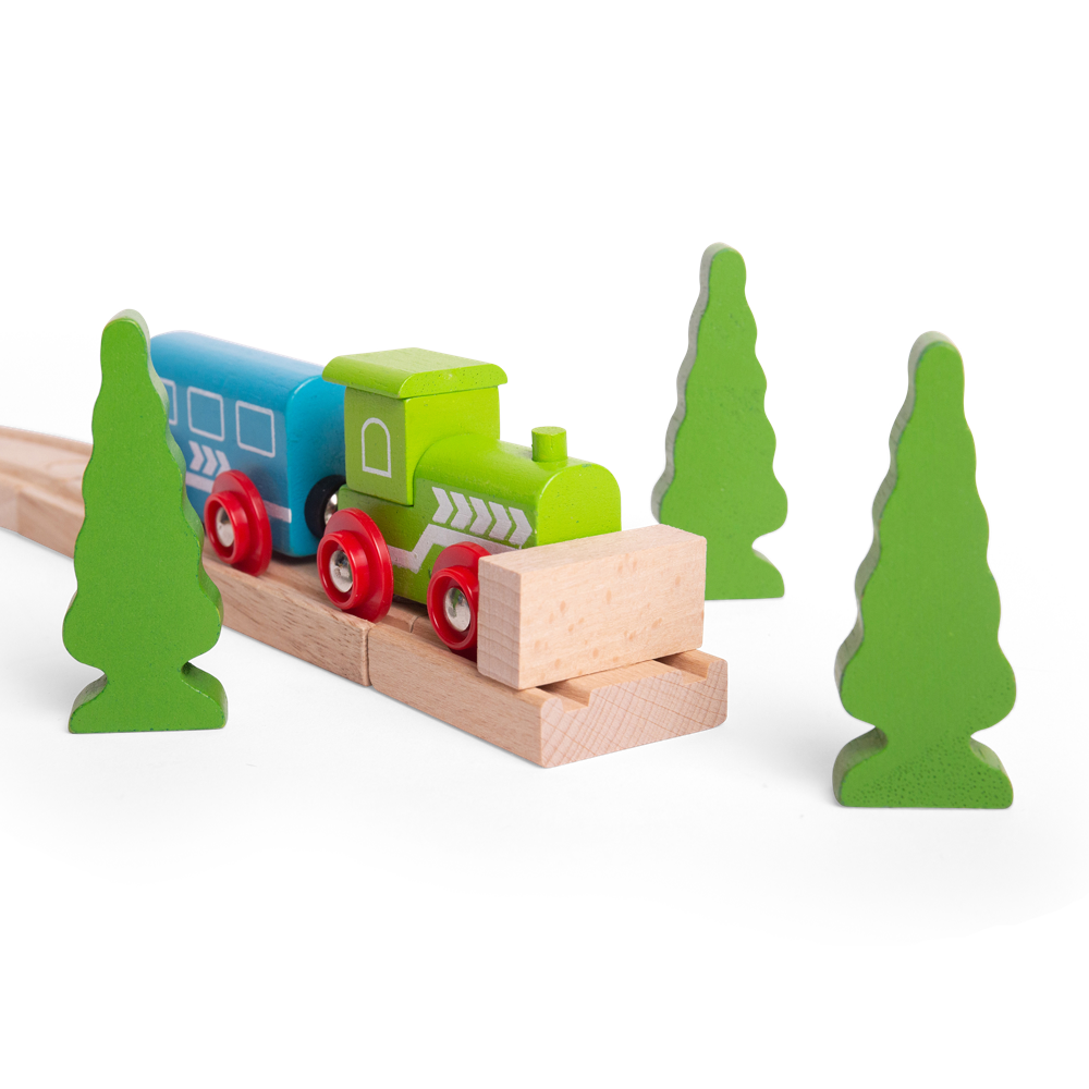 Bigjigs Rail Wooden Railway Buffers Expansion Pack 6 Pieces