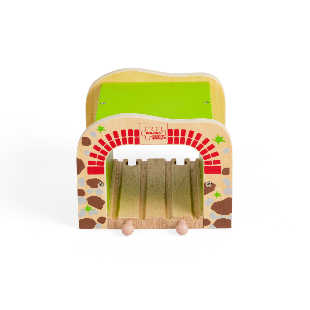 Bigjigs Rail Double Tunnel Wooden Train Set Accessory Compatible with Major Brands