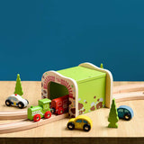 Bigjigs Rail Double Tunnel Wooden Train Set Accessory Compatible with Major Brands