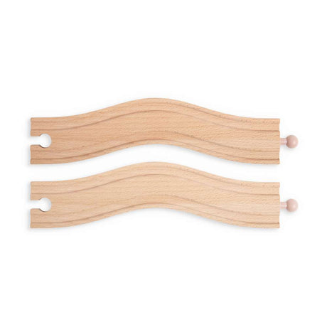 Bigjigs Rail Wooden Railway Expansion Pack Gentle Curve Track Pieces Pack of 2
