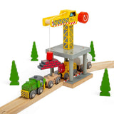 Bigjigs Rail Big Yellow Toy Crane Wooden Railway Accessory for Train Sets