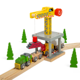 Bigjigs Rail Big Yellow Toy Crane Wooden Railway Accessory for Train Sets