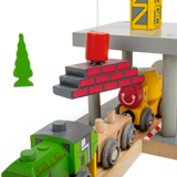 Bigjigs Rail Big Yellow Toy Crane Wooden Railway Accessory for Train Sets