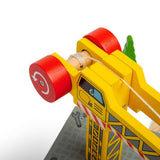 Bigjigs Rail Big Yellow Toy Crane Wooden Railway Accessory for Train Sets
