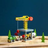 Bigjigs Rail Big Yellow Toy Crane Wooden Railway Accessory for Train Sets