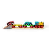 Bigjigs Rail Wooden Car Loader Train Accessory with 2 Cars and Engine 8 Pieces