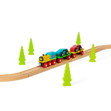 Bigjigs Rail Wooden Car Loader Train Accessory with 2 Cars and Engine 8 Pieces