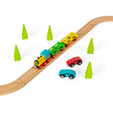 Bigjigs Rail Wooden Car Loader Train Accessory with 2 Cars and Engine 8 Pieces