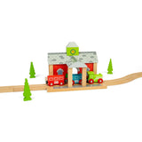 Bigjigs Rail Wooden Railway Station Toy Train Set Accessory