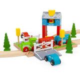 Bigjigs Rail Wooden Signal Box Railway Road Accessory 3 Pieces