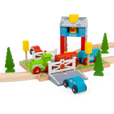 Bigjigs Rail Wooden Signal Box Railway Road Accessory 3 Pieces