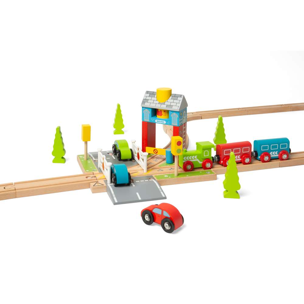 Bigjigs Rail Wooden Signal Box Railway Road Accessory 3 Pieces