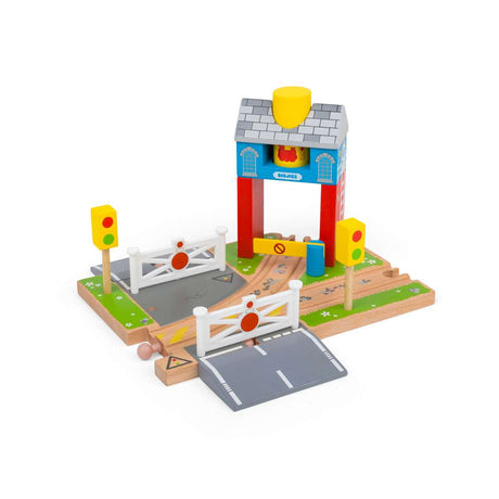 Bigjigs Rail Wooden Signal Box Railway Road Accessory 3 Pieces