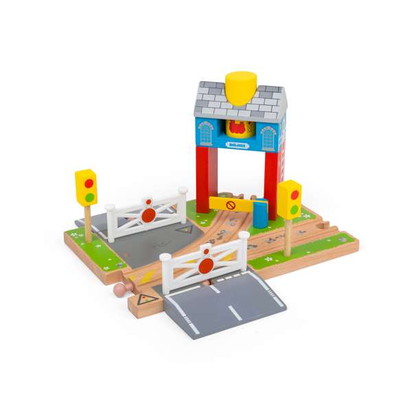 Bigjigs Rail Wooden Signal Box Railway Road Accessory 3 Pieces
