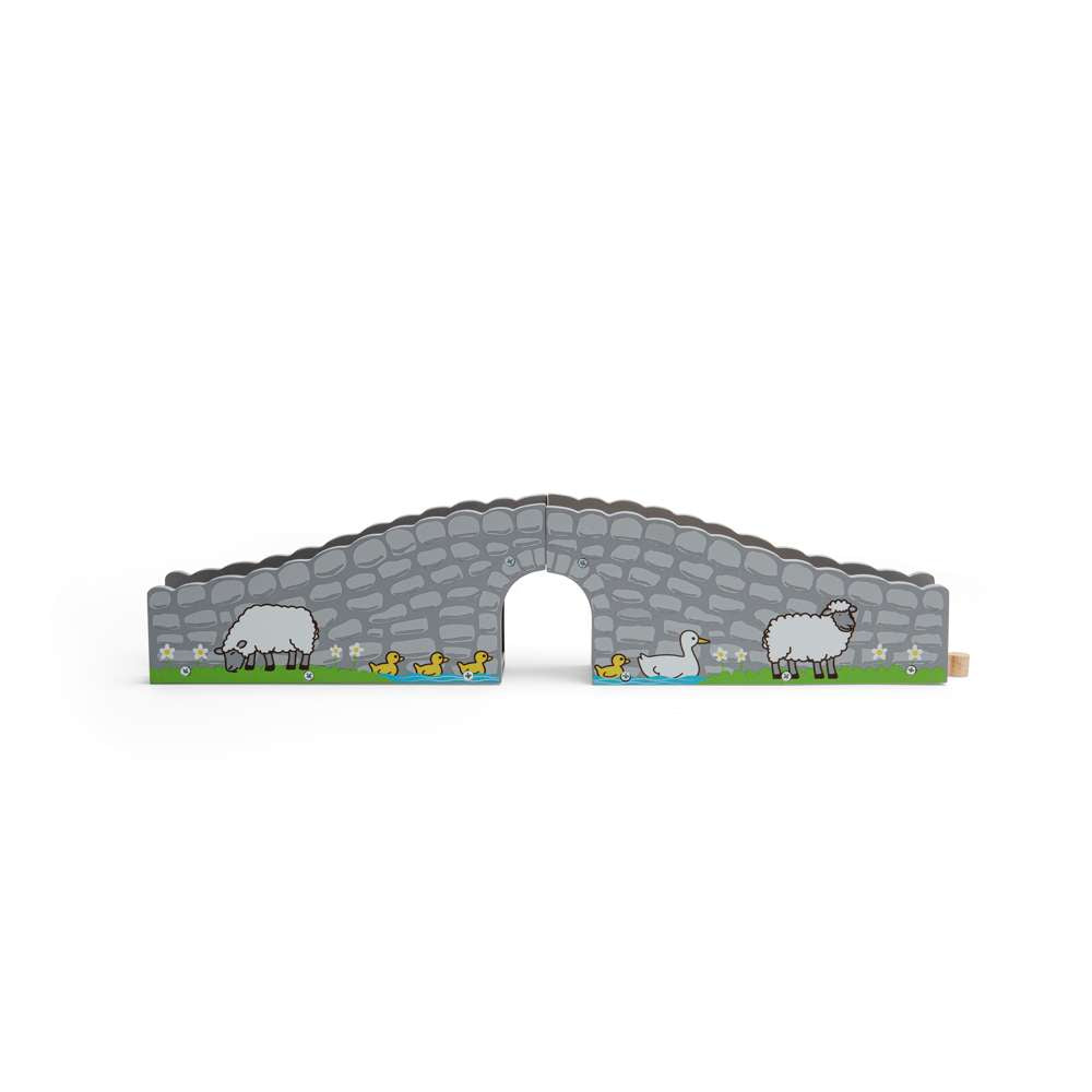 Bigjigs Rail Wooden Farm Bridge Accessory for Toy Train Sets 2 Pieces
