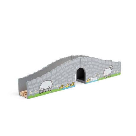 Bigjigs Rail Wooden Farm Bridge Accessory for Toy Train Sets 2 Pieces