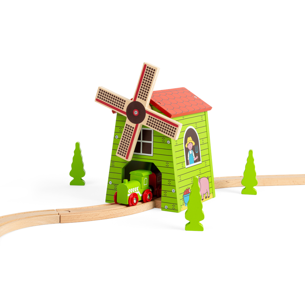 Bigjigs Rail Wooden Country Windmill Toy Train Set Accessory