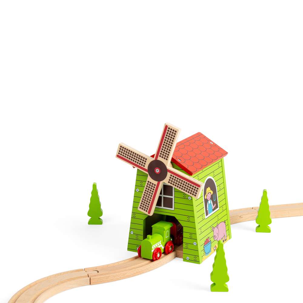 Bigjigs Rail Wooden Country Windmill Toy Train Set Accessory