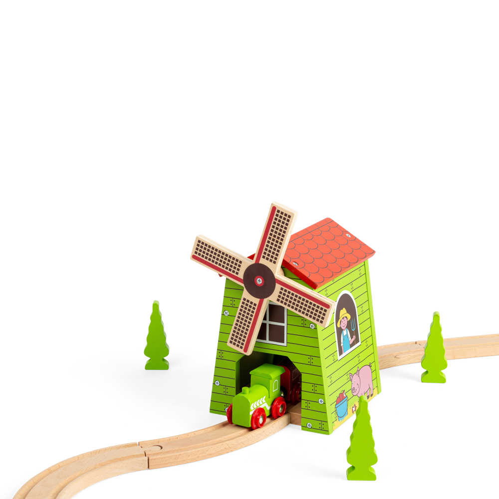 Bigjigs Rail Wooden Country Windmill Toy Train Set Accessory