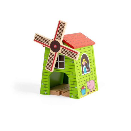 Bigjigs Rail Wooden Country Windmill Toy Train Set Accessory