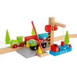 Bigjigs Rail Wooden Container Shipping Yard Crane Accessory for Train Sets