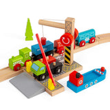Bigjigs Rail Wooden Container Shipping Yard Crane Accessory for Train Sets