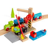 Bigjigs Rail Wooden Container Shipping Yard Crane Accessory for Train Sets