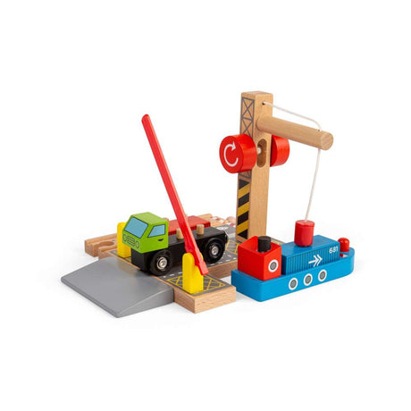 Bigjigs Rail Wooden Container Shipping Yard Crane Accessory for Train Sets