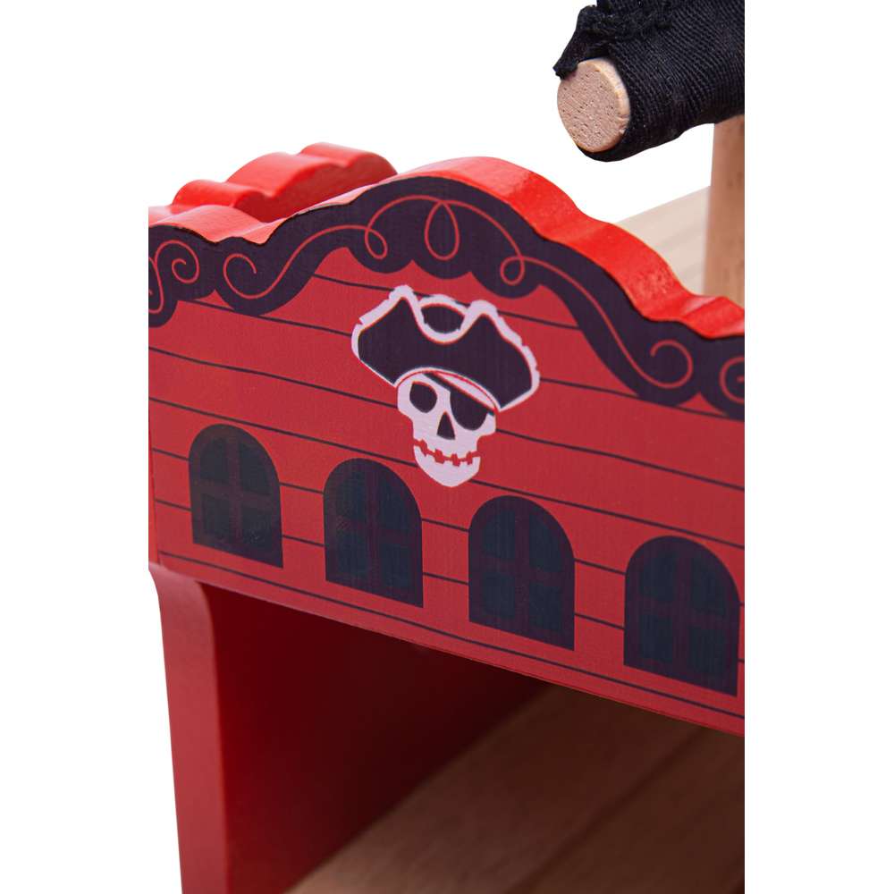 Bigjigs Rail Wooden Pirate Galleon Ship Toy Train Set Accessory
