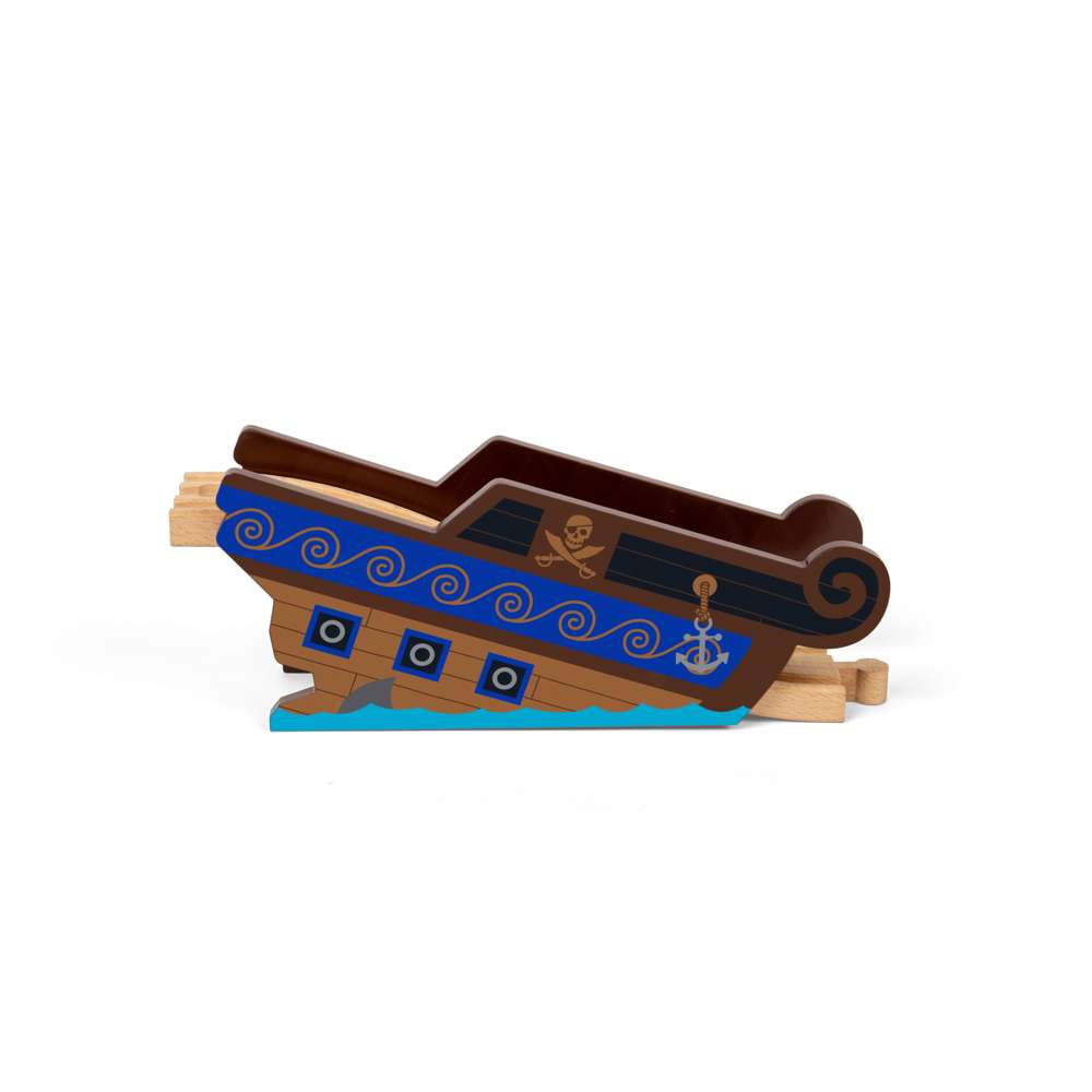 Bigjigs Rail Shipwreck Bridge Wooden Train Accessory Tunnel and Bridge Set