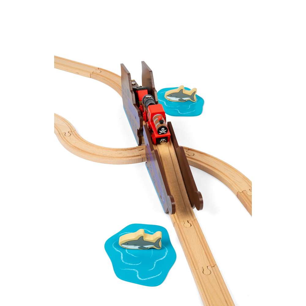 Bigjigs Rail Shipwreck Bridge Wooden Train Accessory Tunnel and Bridge Set