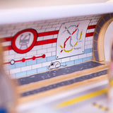 Bigjigs Rail Wooden London Underground Station Toy Train Accessory with Ticket Machine and Commuters