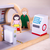 Bigjigs Rail Wooden London Underground Station Toy Train Accessory with Ticket Machine and Commuters