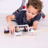 Bigjigs Rail Wooden London Underground Station Toy Train Accessory with Ticket Machine and Commuters