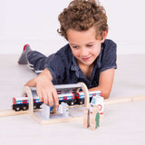Bigjigs Rail Wooden London Underground Station Toy Train Accessory with Ticket Machine and Commuters