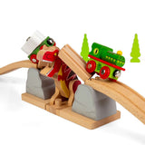 Bigjigs Rail T-Rex Bursting Bridge Wooden Train Set Accessory Dinosaur Railway Toy