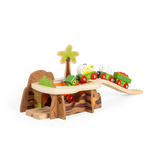 Bigjigs Rail Lava Pit Wooden Train Track Accessory with Tunnel and Felt Lava Pit